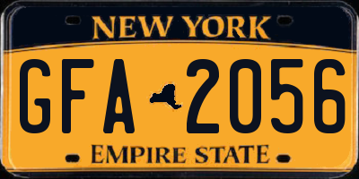 NY license plate GFA2056