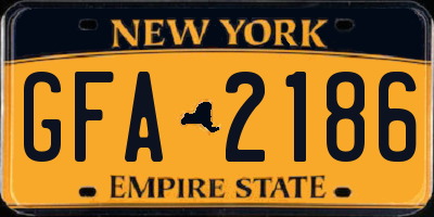 NY license plate GFA2186