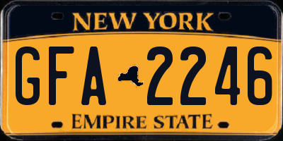 NY license plate GFA2246