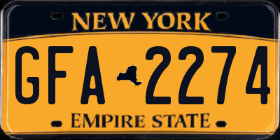 NY license plate GFA2274