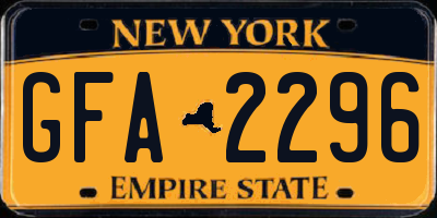 NY license plate GFA2296