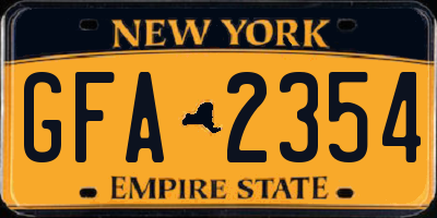 NY license plate GFA2354