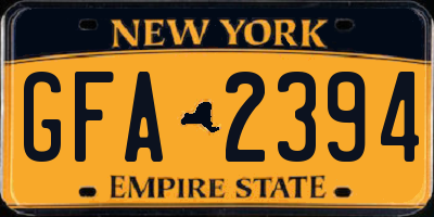 NY license plate GFA2394