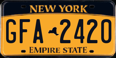 NY license plate GFA2420