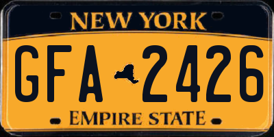 NY license plate GFA2426