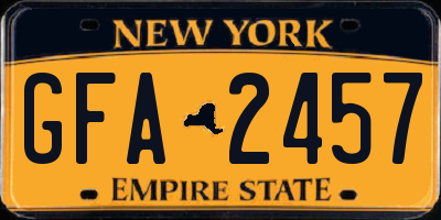 NY license plate GFA2457
