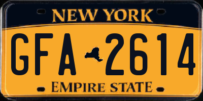 NY license plate GFA2614