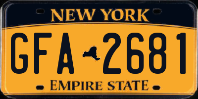 NY license plate GFA2681