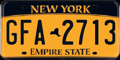 NY license plate GFA2713