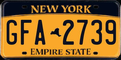 NY license plate GFA2739