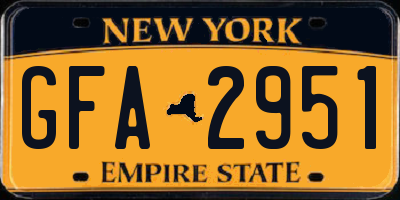 NY license plate GFA2951