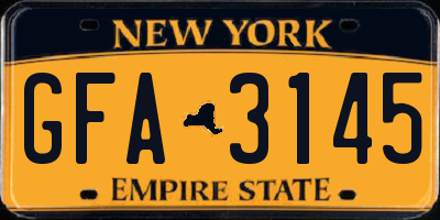 NY license plate GFA3145