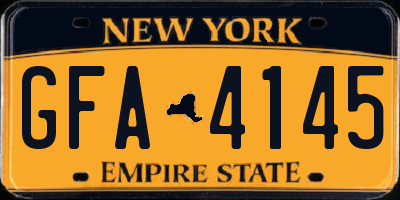 NY license plate GFA4145