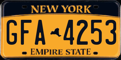 NY license plate GFA4253