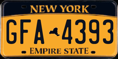 NY license plate GFA4393