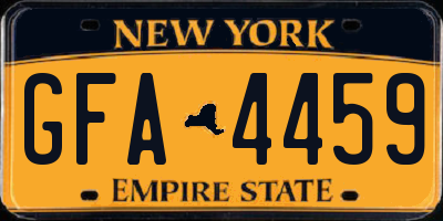 NY license plate GFA4459