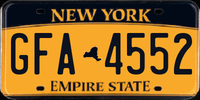 NY license plate GFA4552