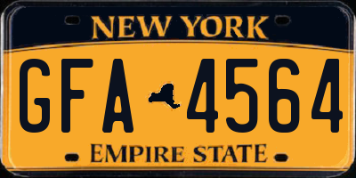 NY license plate GFA4564