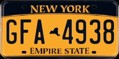 NY license plate GFA4938