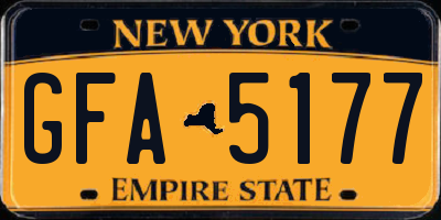 NY license plate GFA5177