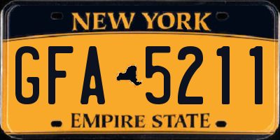 NY license plate GFA5211