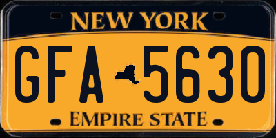 NY license plate GFA5630