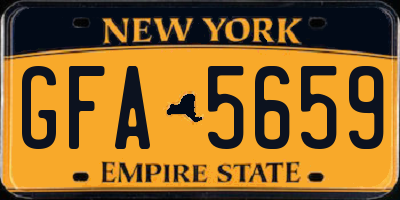NY license plate GFA5659
