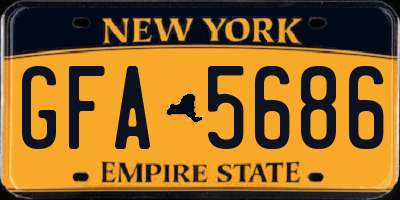 NY license plate GFA5686