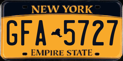 NY license plate GFA5727