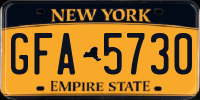 NY license plate GFA5730