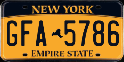 NY license plate GFA5786