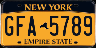 NY license plate GFA5789