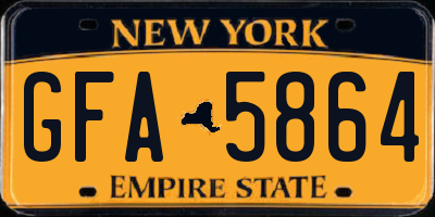 NY license plate GFA5864
