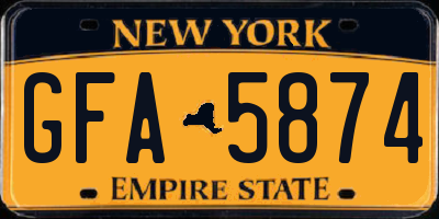 NY license plate GFA5874