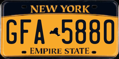 NY license plate GFA5880