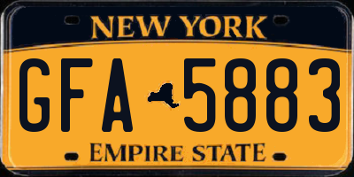 NY license plate GFA5883