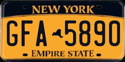 NY license plate GFA5890