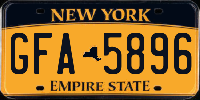 NY license plate GFA5896