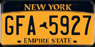 NY license plate GFA5927
