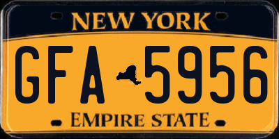 NY license plate GFA5956
