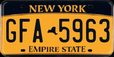 NY license plate GFA5963