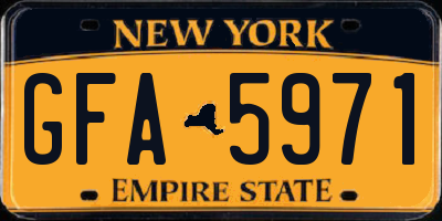 NY license plate GFA5971