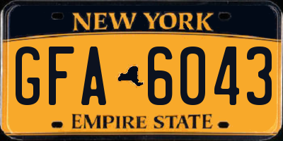 NY license plate GFA6043