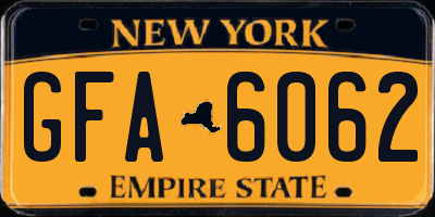 NY license plate GFA6062