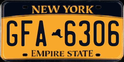 NY license plate GFA6306