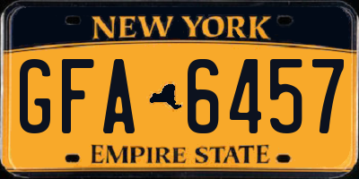 NY license plate GFA6457