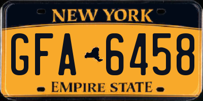 NY license plate GFA6458