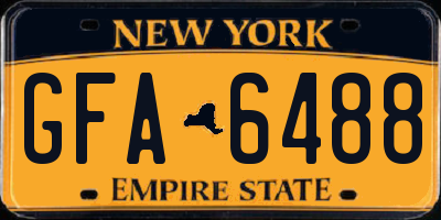 NY license plate GFA6488