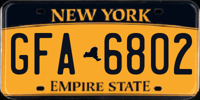 NY license plate GFA6802