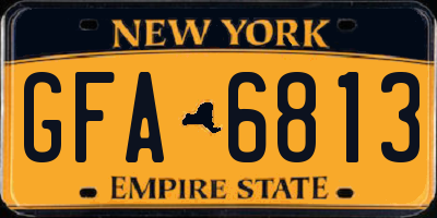 NY license plate GFA6813